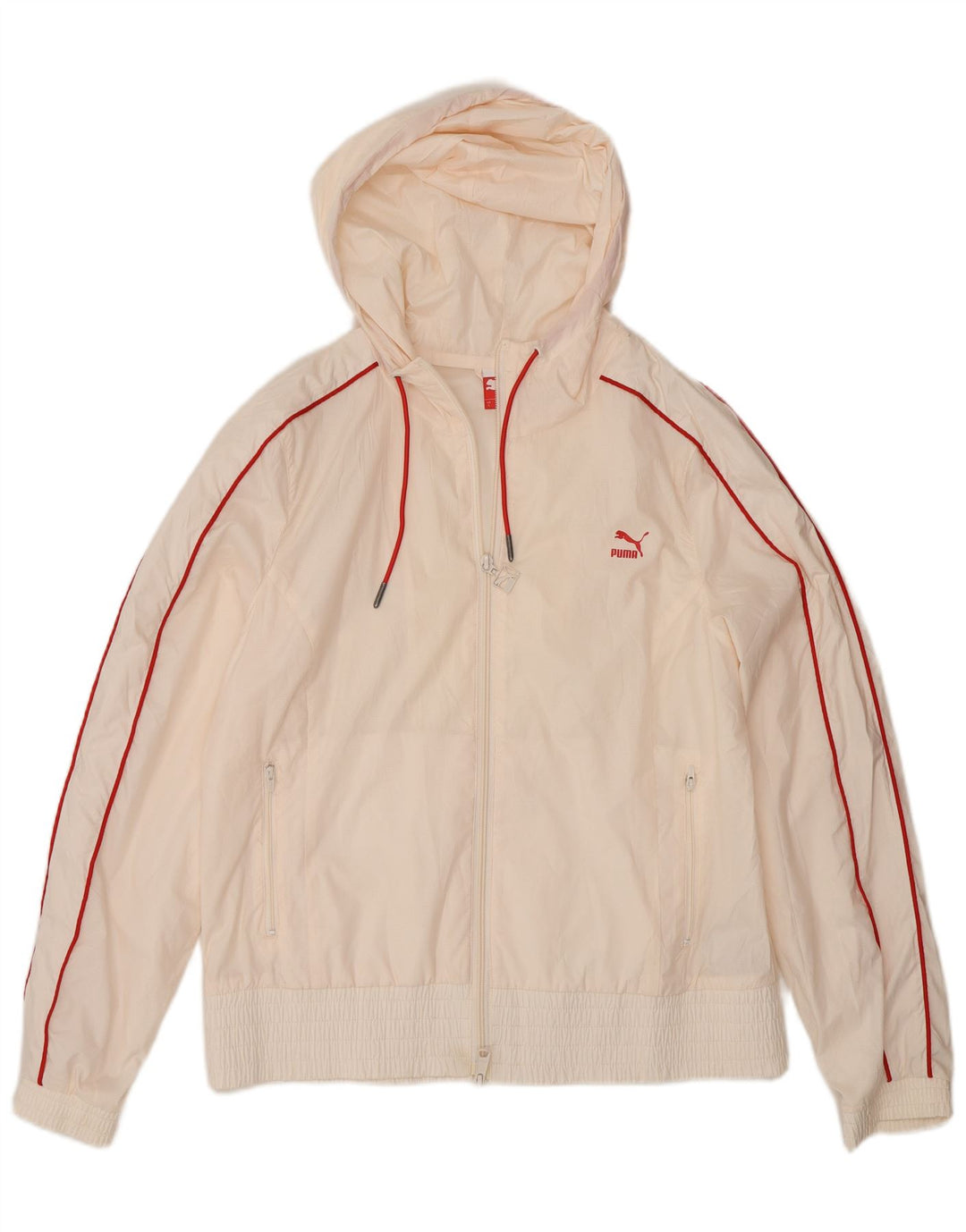 Puma Bomberjakke med hætte til kvinder UK 14 Large Off White Polyester