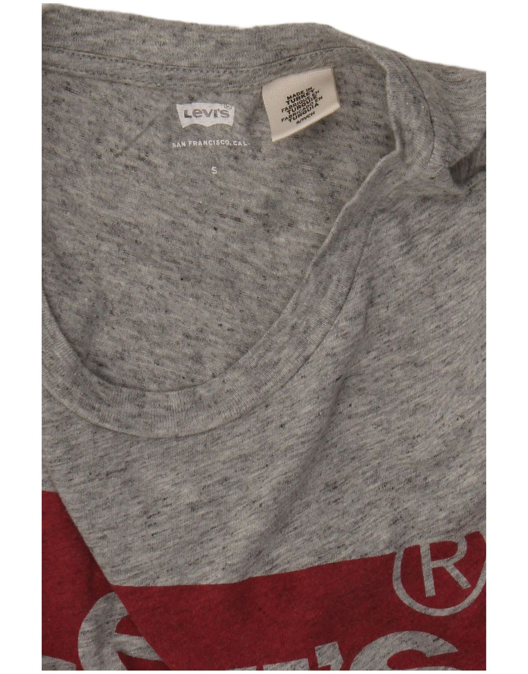Levi's Dame Grafisk T-Shirt Top UK 10 Små Grå Flecked