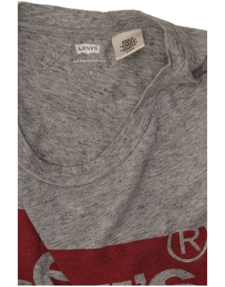 Levi's Dame Grafisk T-Shirt Top UK 10 Små Grå Flecked