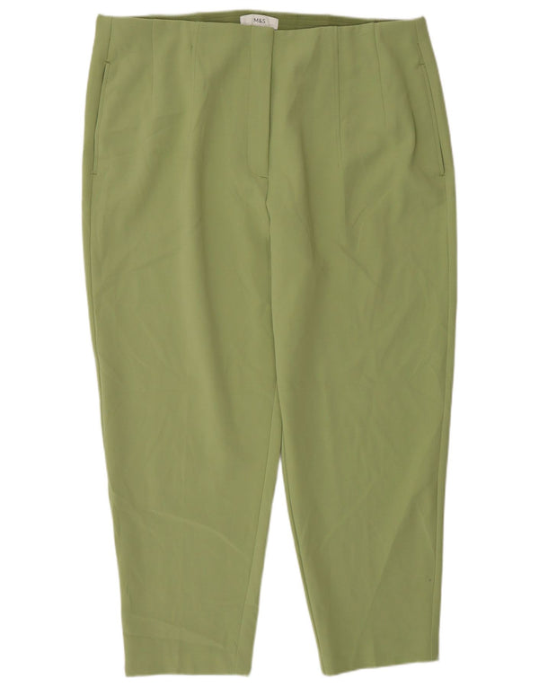 Marks & Spencer, højtaljede cropped bukser til kvinder UK 20 2XL W38 L26 Grøn