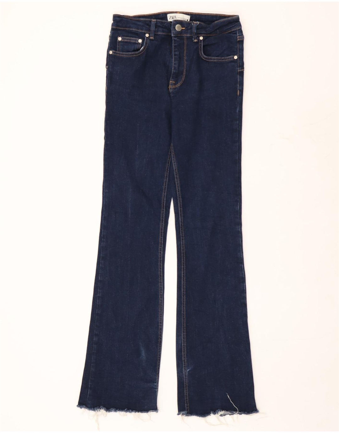 Zara Dame Flared Jeans EU 38 Small W28 L33 Blå Bomuld
