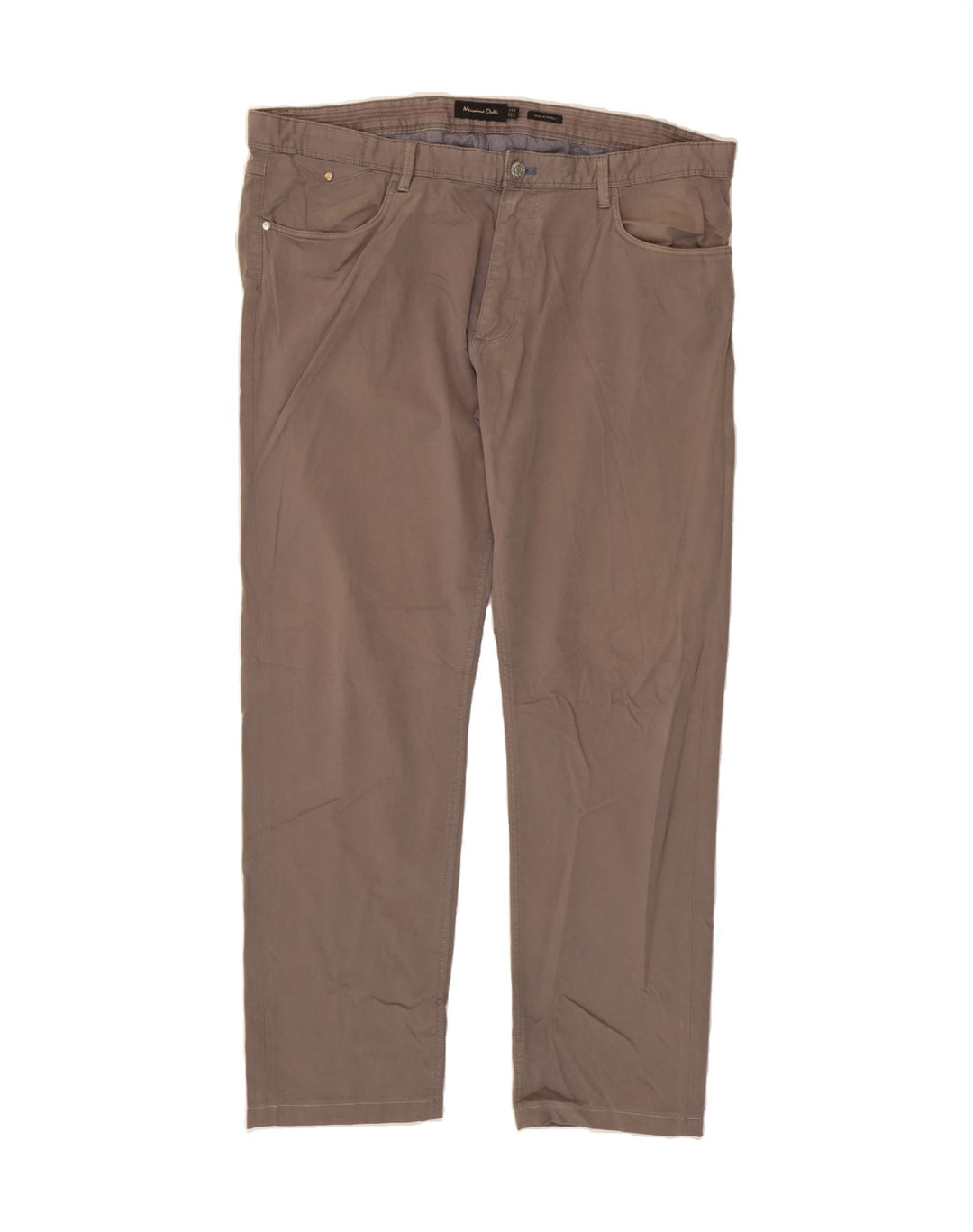 MASSIMO DUTTI Mens Straight Casual Trousers W38 L29 Grey Cotton Vintage Massimo Dutti and Second-Hand Massimo Dutti from Messina Hembry 