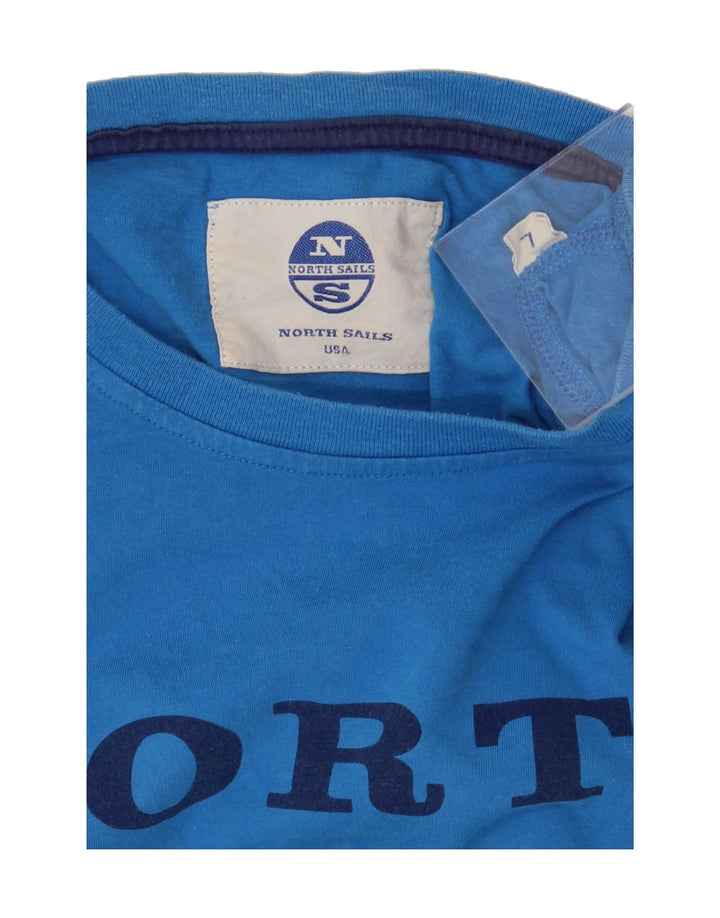 NORTH SAILS Mens Graphic T-Shirt Top Large Blue Cotton Vintage North Sails and Second-Hand North Sails from Messina Hembry 