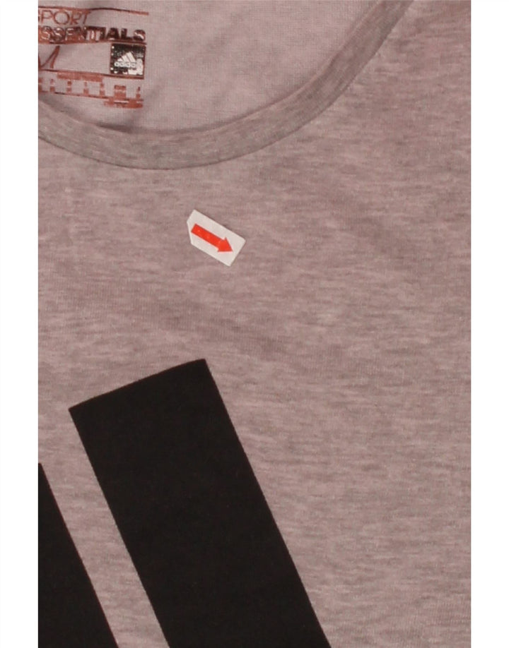 ADIDAS Mens Climalite Graphic T-Shirt Top Medium Grey Cotton