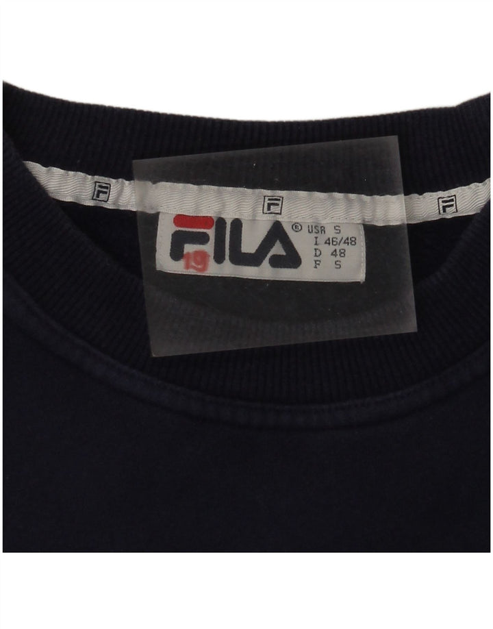 Fila Herre grafisk sweatshirt Jumper IT 46/48 Lille marineblå farveblok
