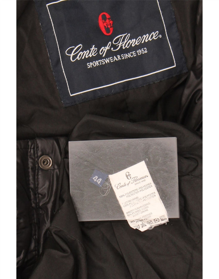 CONTE OF FLORENCE Womens Padded Coat IT 44 Medium Black Polyester