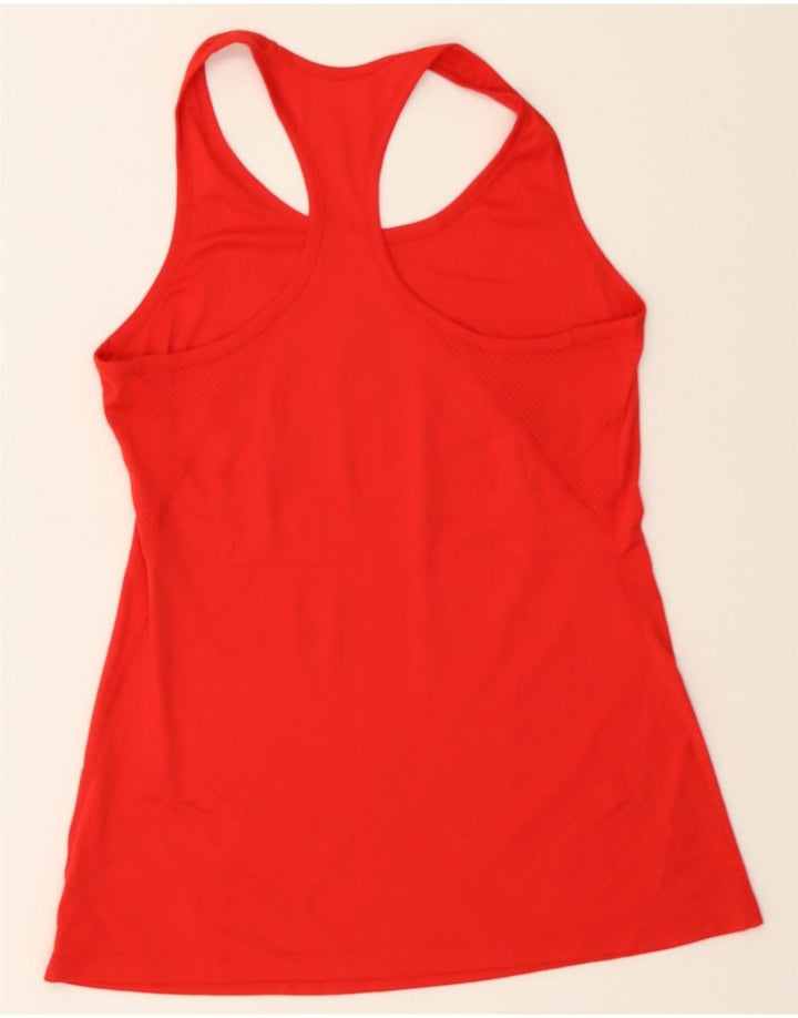 NIKE Womens Dri Fit Graphic Vest Top UK 8 Small Red Polyester Vintage Nike and Second-Hand Nike from Messina Hembry 