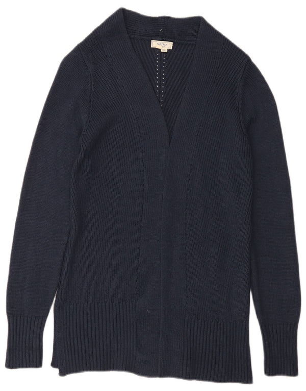 Fat Face Dame Open Cardigan Sweater UK 6 XS Navy Blue Akryl