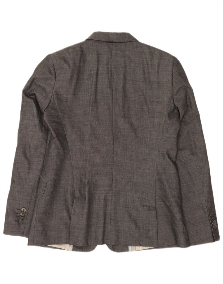 Massimo Dutti Dame 2 Knaps Blazer Jakke EU 42 Stor Grå Bomuld