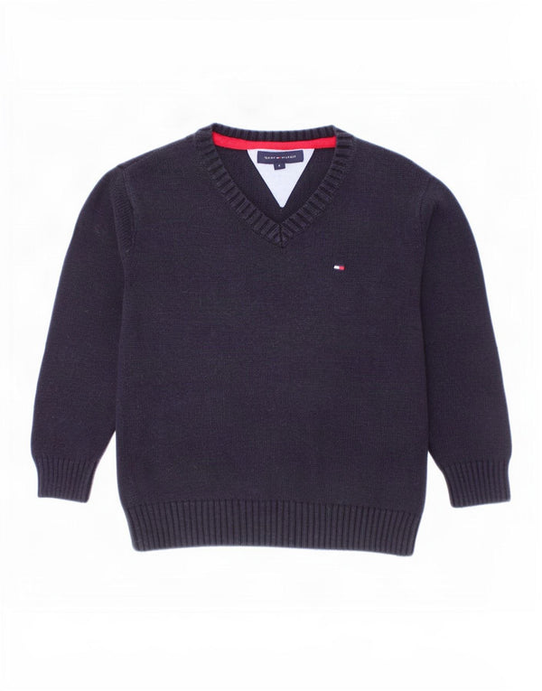 Tommy Hilfiger drenge sweater med V-hals 3-4 år marineblå bomuld