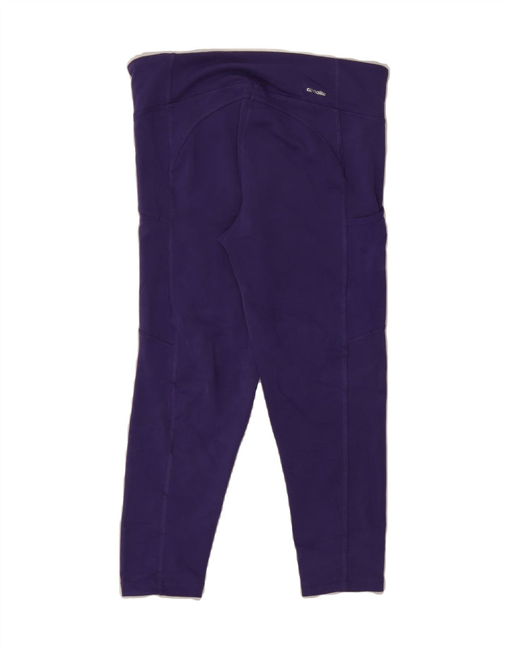 ADIDAS Womens Climalite Capri Leggings UK 12/14 Medium  Purple Polyester Vintage Adidas and Second-Hand Adidas from Messina Hembry 