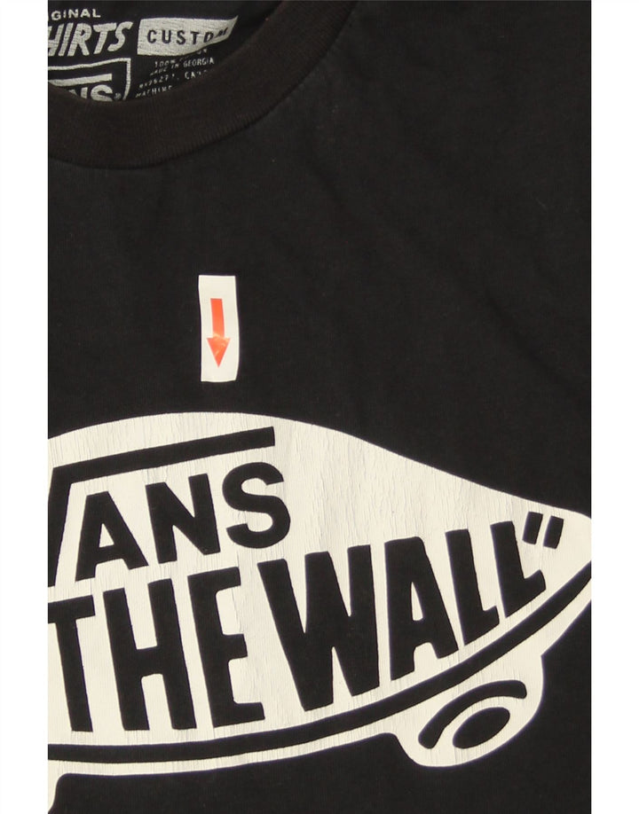 Vans Herre Custom Fit Grafisk T-Shirt Top Medium Sort Bomuld