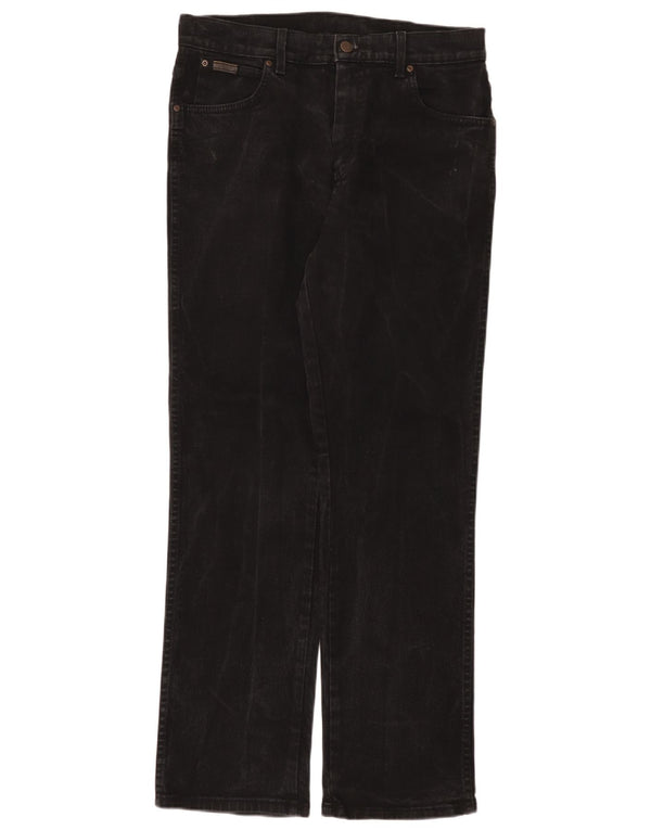 Wrangler Herre Texas Stretch Straight Jeans W33 L32 Sort Bomuld