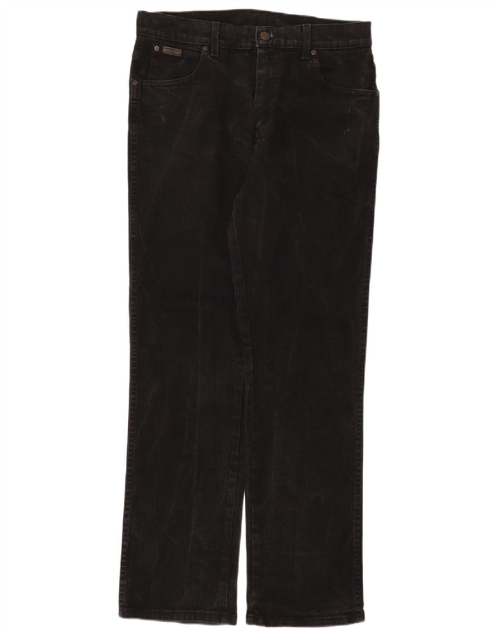 Wrangler Herre Texas Stretch Straight Jeans W33 L32 Sort Bomuld