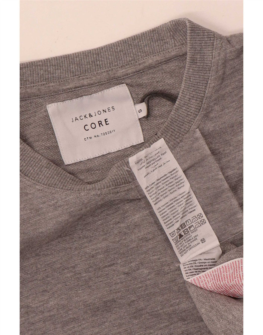 Jack & Jones grafisk sweatshirt til mænd, lille grå bomuld