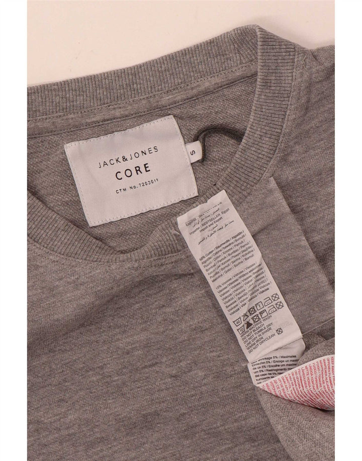 Jack & Jones grafisk sweatshirt til mænd, lille grå bomuld