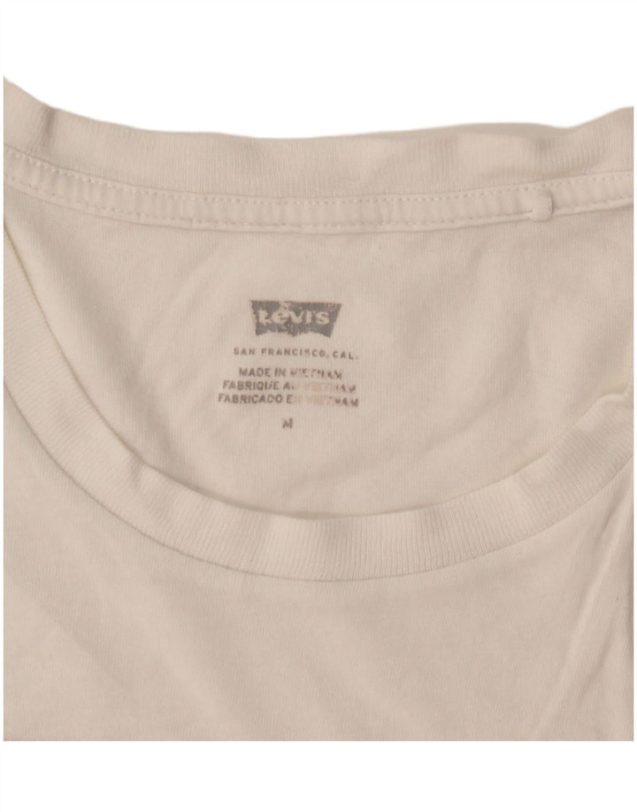 Levi's Grafisk T-shirt top til kvinder UK 14 Medium White