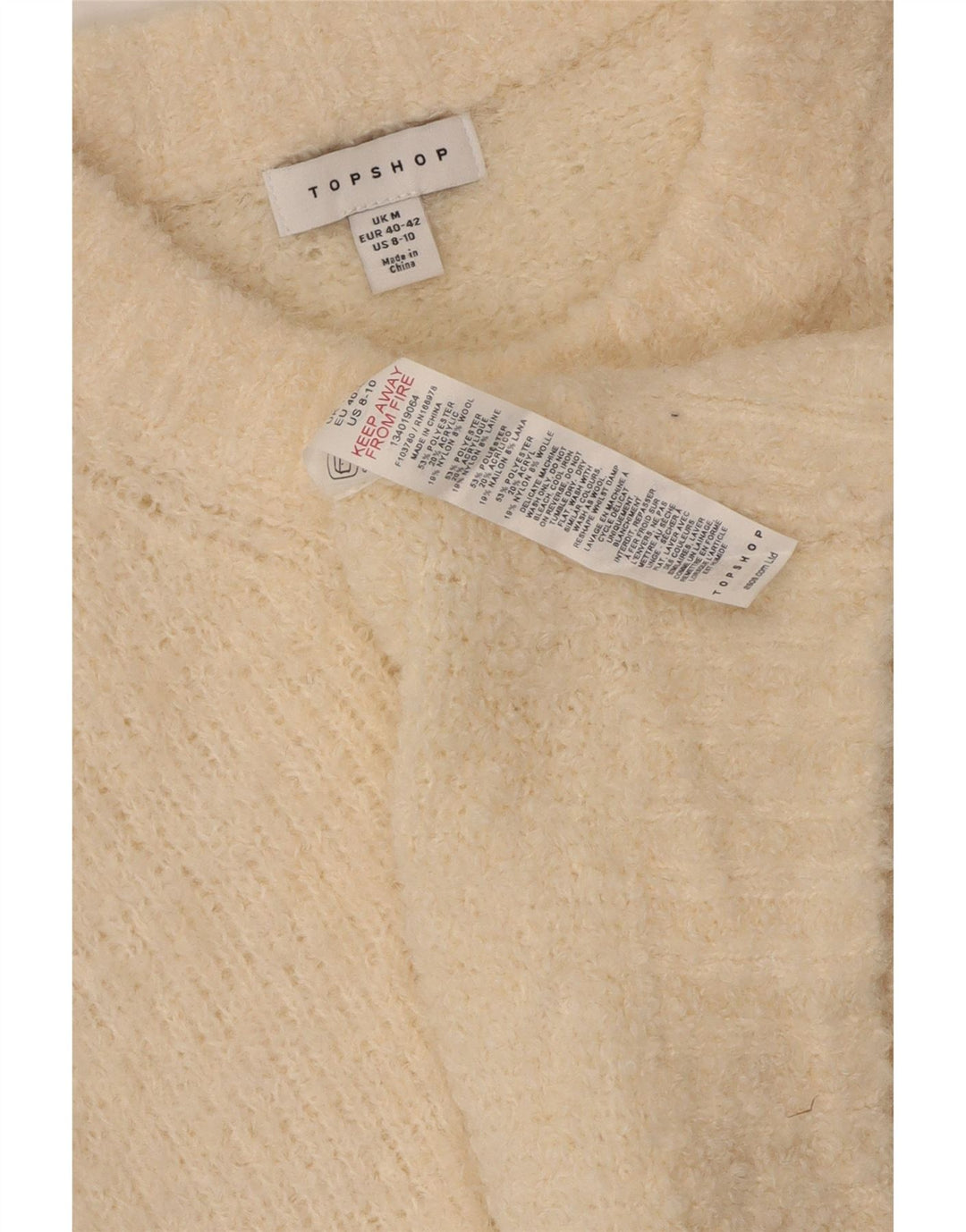 Topshop Dame Vest Tank Top UK 14 Medium Beige Polyester