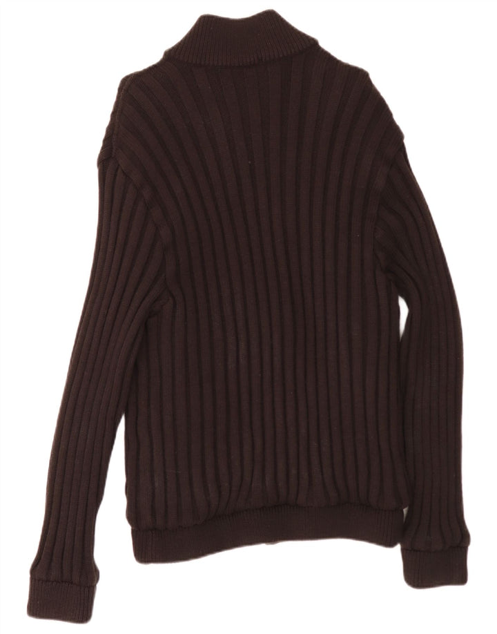 Amerigo Vespucci Herre cardigan sweater med fuld lynlås mellem brun
