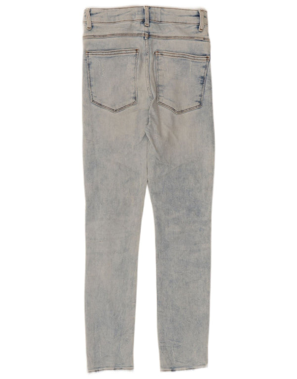 Zara Dame Distressed Skinny Jeans EU 36 XS W26 L27 Blå