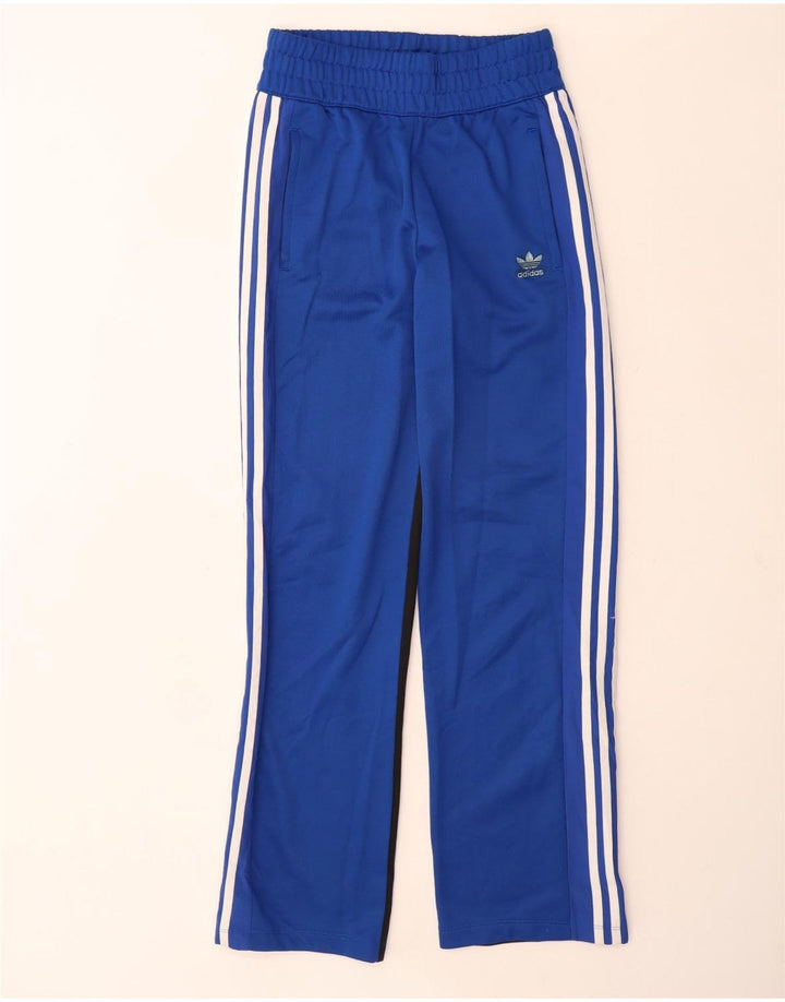 Adidas Træningsdragtsbukser til kvinder UK 8 Small Blue Colourblock Polyester
