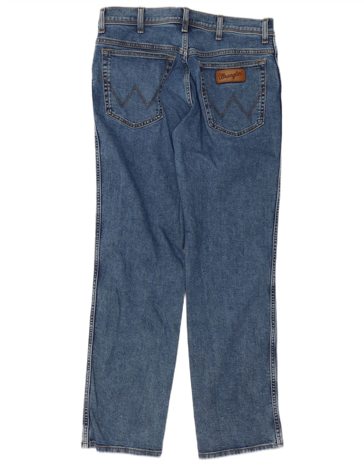 Wrangler Herre Texas Straight Jeans W34 L32 Blå Bomuld