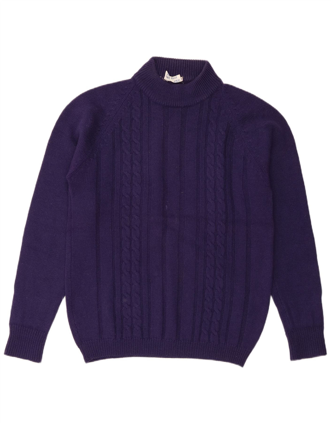 Vintage herre sweater med rund hals EU 52 Stor lilla uld