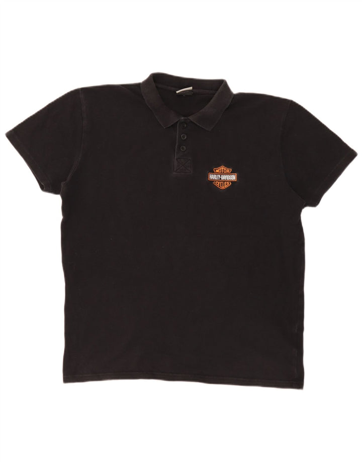 Harley Davidson herre poloskjorte stor sort bomuld
