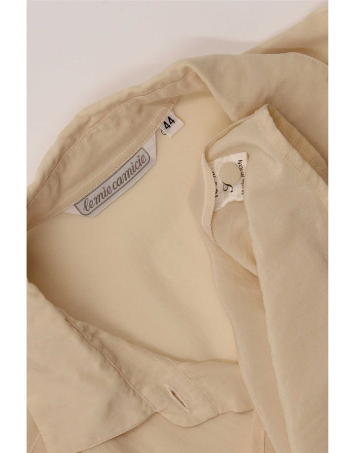 Vintage dameskjorte bluse IT 44 Medium Off White Silke