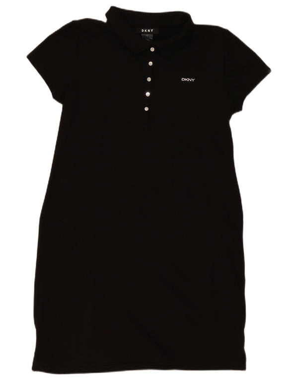Dkny Dame Polo Dress UK 14 Large Black Bomuld