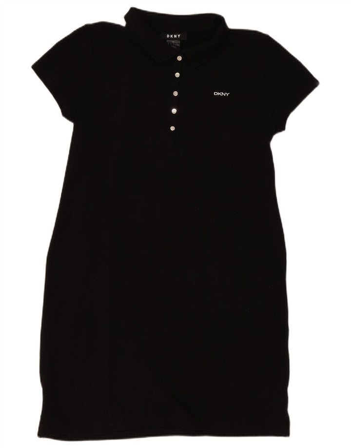 Dkny Dame Polo Dress UK 14 Large Black Bomuld