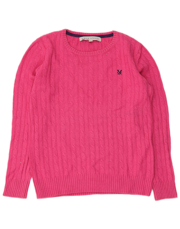 Crew Clothing Womens Boat Neck Jumper Sweater UK 14 Medium Pink Cotton