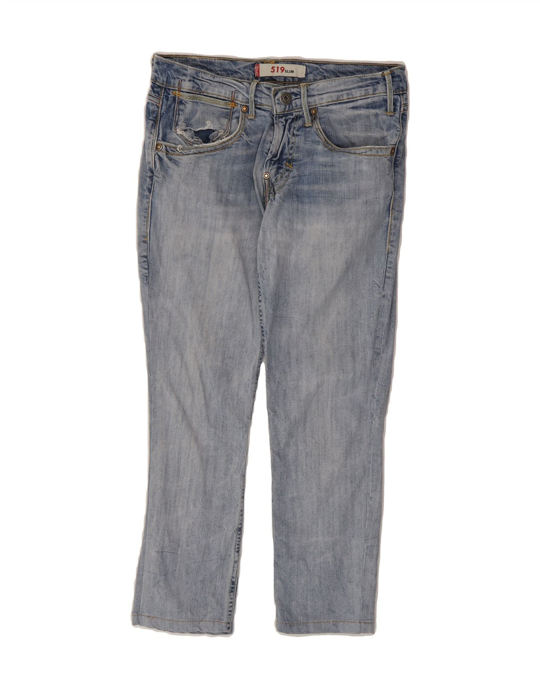 LEVI'S Womens 519 Crop Slim Jeans W29 L24 Blue Cotton Vintage Levi's and Second-Hand Levi's from Messina Hembry 