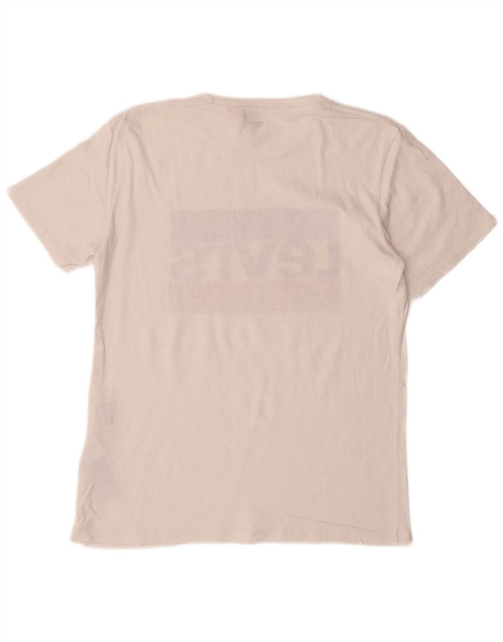 LEVI'S Herre grafisk T-shirt Top Lille hvid bomuld