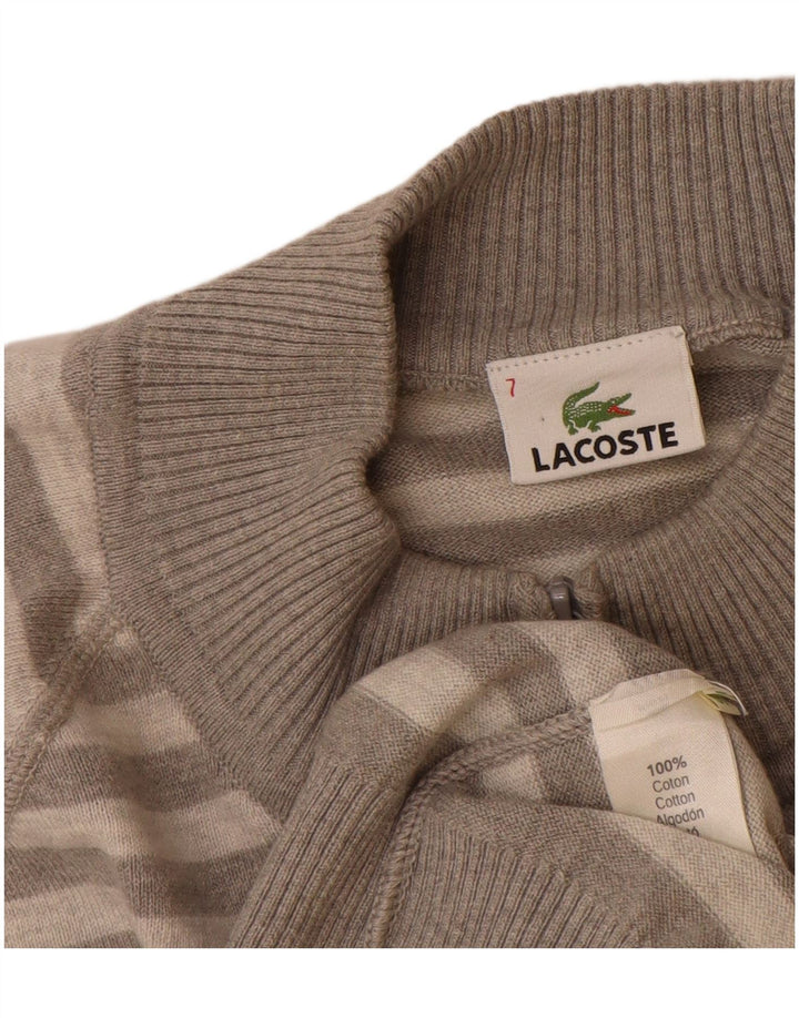 Lacoste Herre cardigantrøje str. 7 2XL Gråstribet bomuld