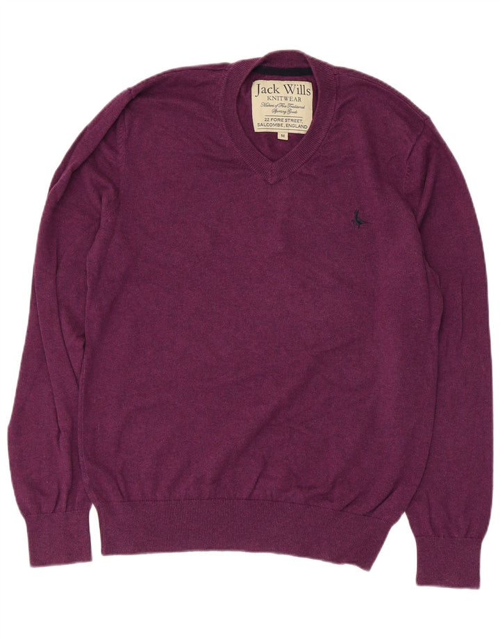JACK WILLS Herre V-hals sweater Medium Lilla Bomuld