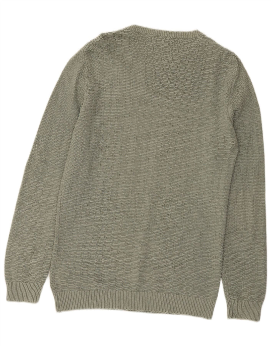 Zara Herre Boat Neck Jumper Sweater Stor Grøn Bomuld