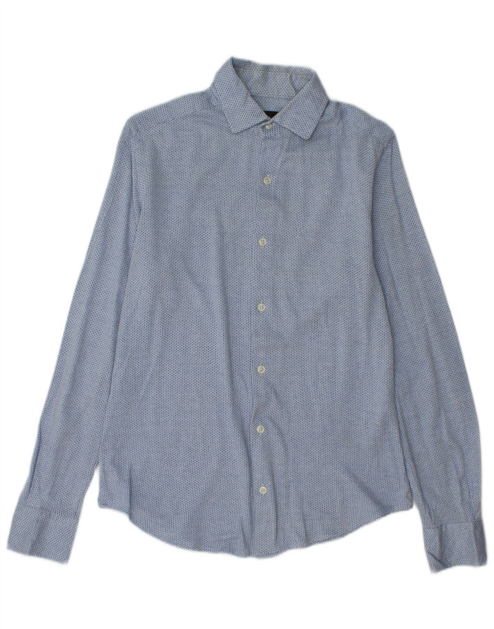 MASSIMO DUTTI Mens Shirt Small Blue Spotted