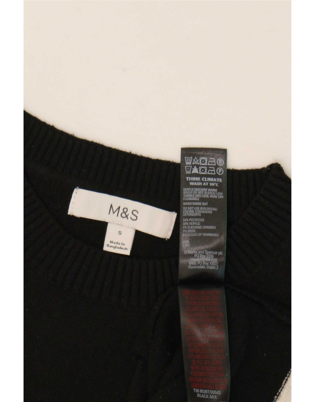 Marks & Spencer Dame Crop Vest Tank Top UK 10 Small Black Polyester