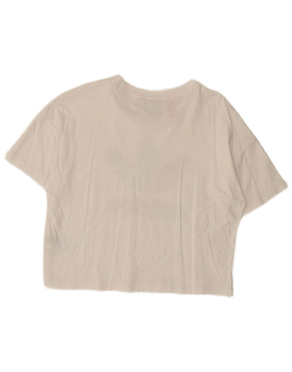 Adidas Girls Crop Grafisk T-Shirt Top 12-13 År Hvid Bomuld