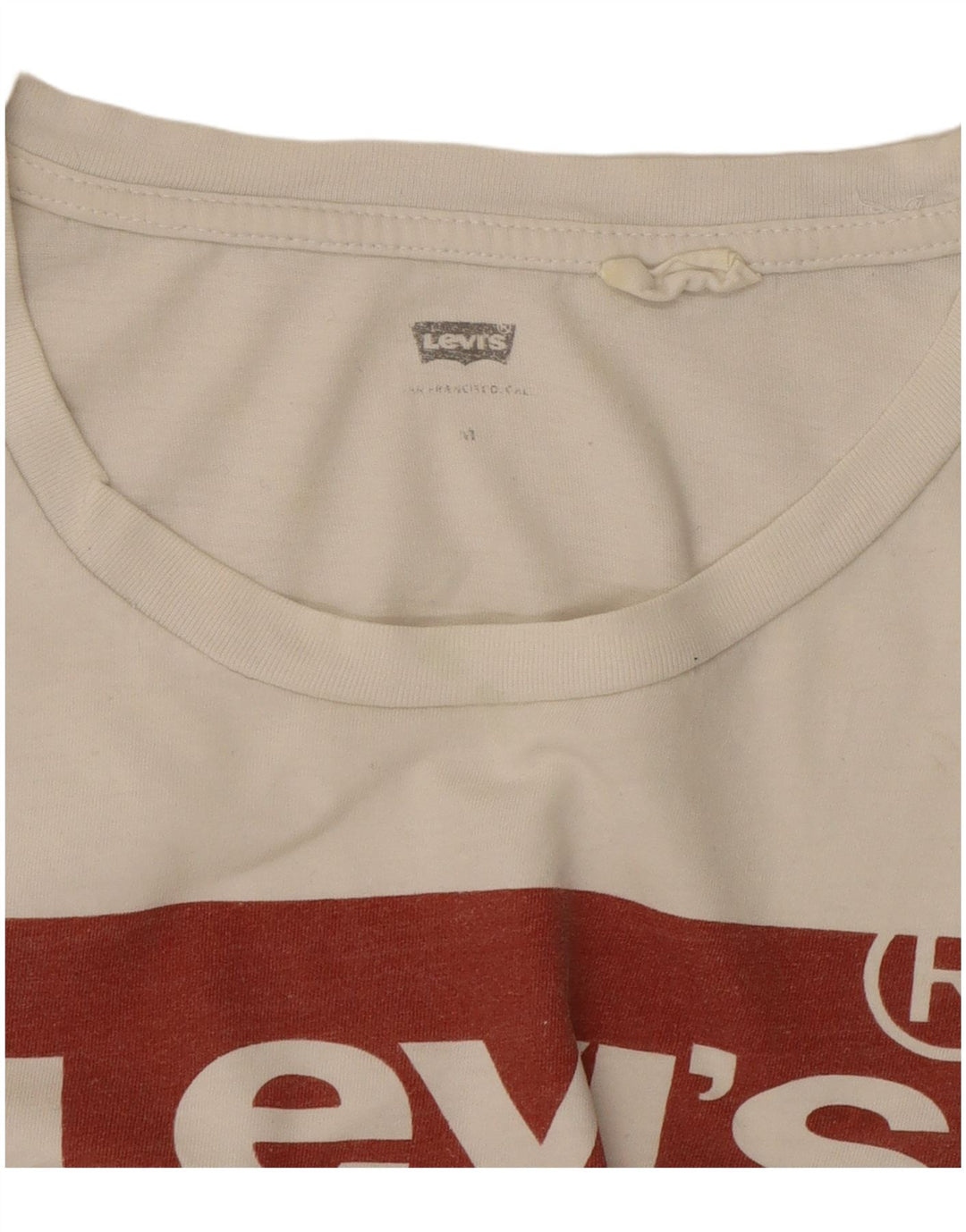 LEVI'S Womens Graphic T-Shirt Top UK 12 Medium White