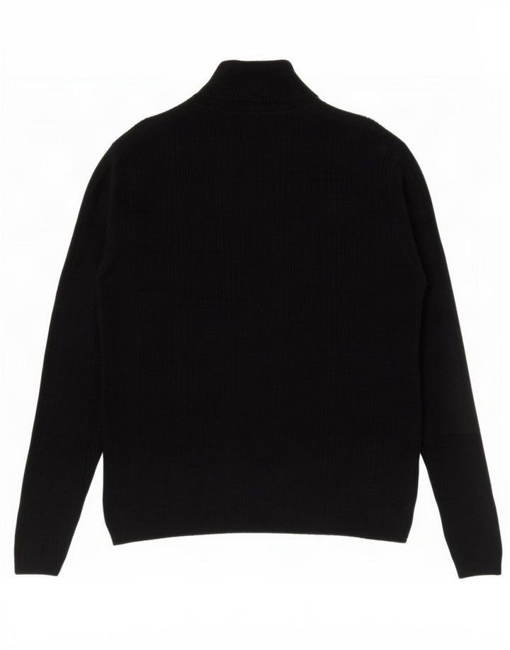 Marks & Spencer Dame Rullehals sweater UK 12 Medium Black Viscose