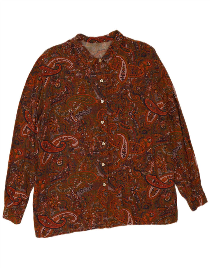 Vintage dameskjorte UK 16 Large Multicolored Paisley