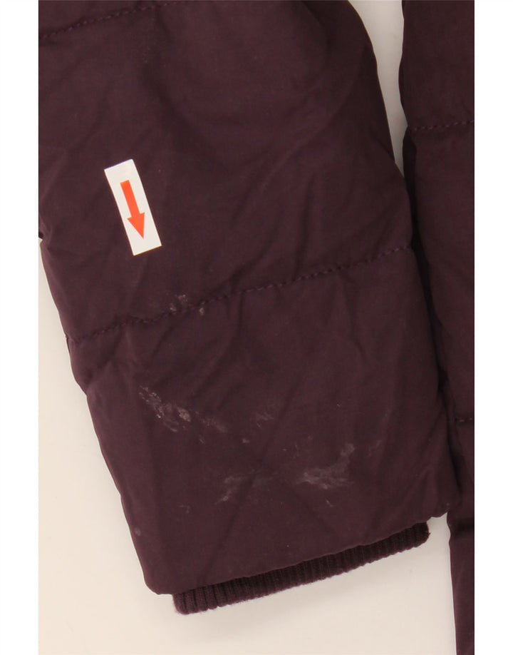 Fat Face Dame Hætte Polstret Frakke UK 8 Small Purple Polyester