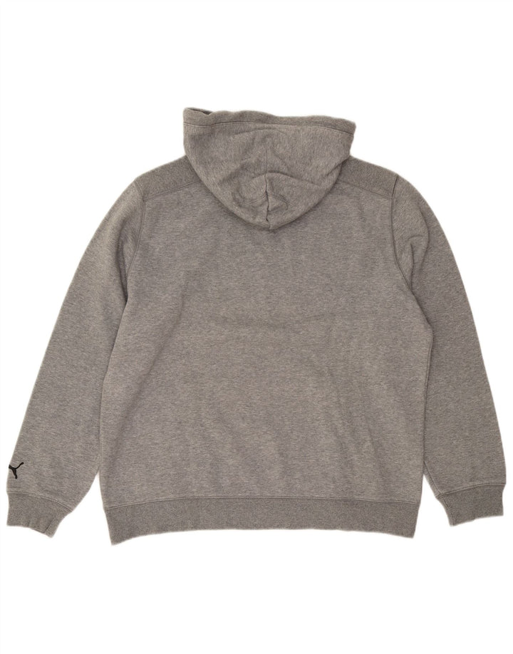 Puma Grafisk hættetrøje til mænd, stor grå bomuld