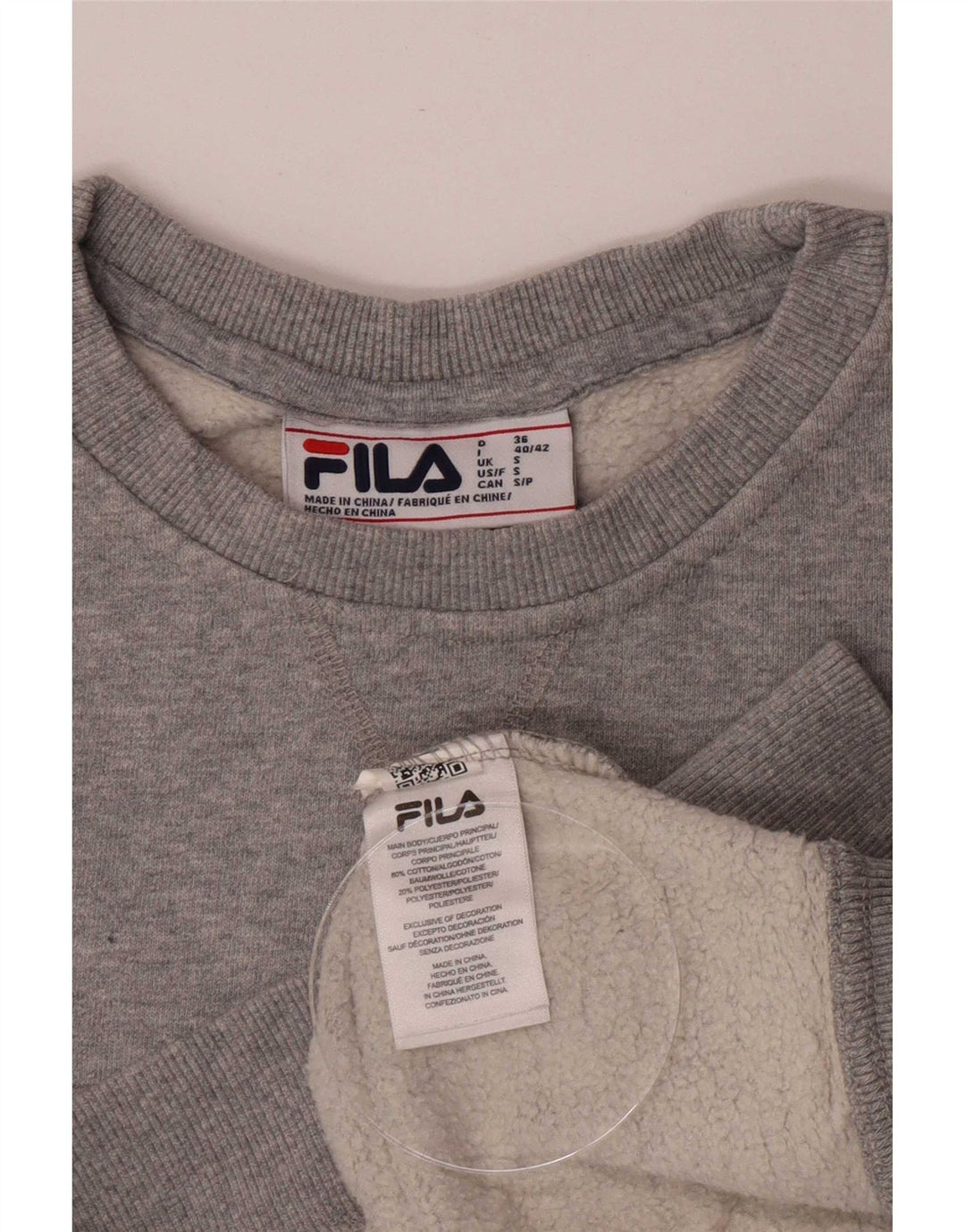 Fila Sweatshirt til mænd, lille grå bomuld