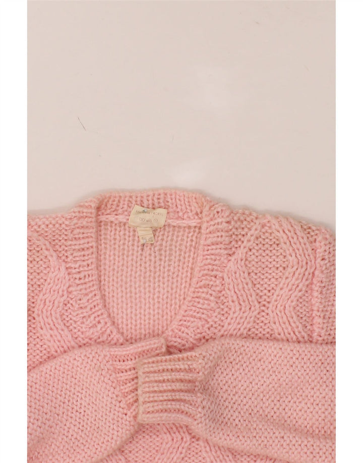 CONFEZIONI Womens V-Neck Jumper Sweater IT 42/44 Medium Pink Polyester Vintage Confezioni and Second-Hand Confezioni from Messina Hembry 