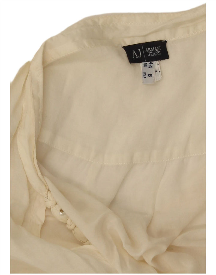 Armani Jeans Dame Ærmeløs Se Through Top US 8 Medium White