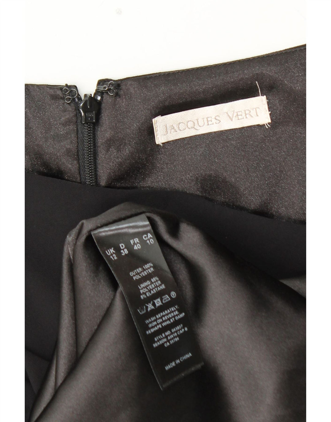 JACQUES VERT Dame Ærmeløs Peplum Kjole UK 12 Medium Sort Polyester