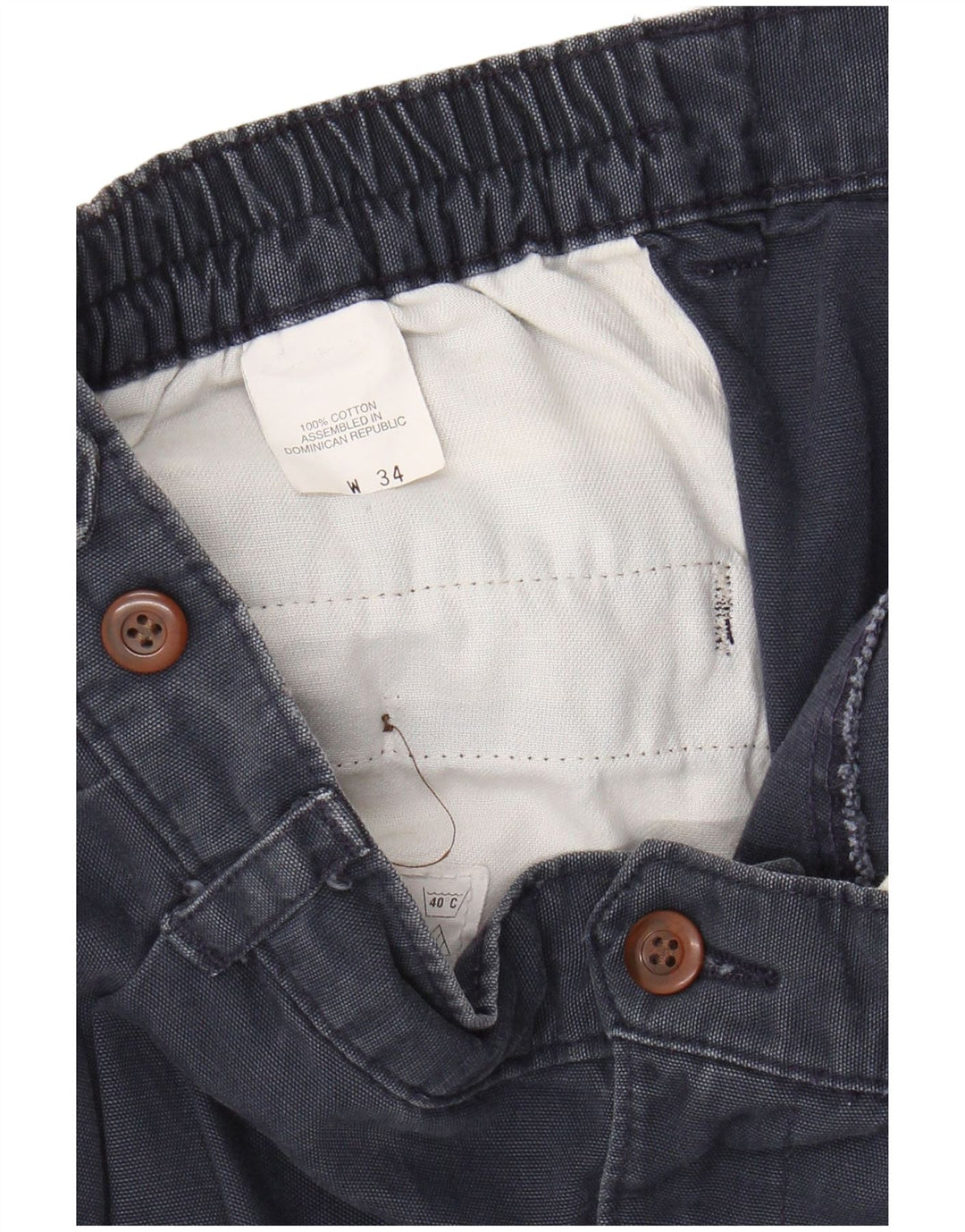 DOCKERS Herre Pegged Chino Shorts W34 Large Navy Blue Bomuld